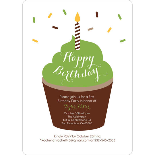 Birthday Cupcake Invitations